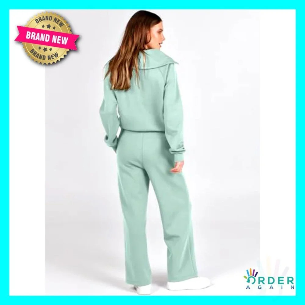 Oversized Sweatsuit Set Loose Fit Lounge Travel Active Wear Wide Leg Pants